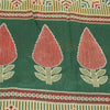 Sanskriti Vintage Sarees Indian Green Pure Cotton Printed Sari 5+yd Craft Fabric