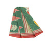 Sanskriti Vintage Sarees Indian Green Pure Cotton Printed Sari 5+yd Craft Fabric