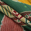 Sanskriti Vintage Sarees Indian Green Pure Cotton Printed Sari 5+yd Craft Fabric