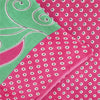 Sanskriti Vintage Sarees Green & Pink Pure Cotton Printed Sari 5+yd Craft Fabric