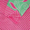 Sanskriti Vintage Sarees Green & Pink Pure Cotton Printed Sari 5+yd Craft Fabric