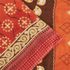 Sanskriti Vintage Sarees Peach 100% Pure Cotton Printed Sari 5+yd Craft Fabric