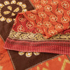 Sanskriti Vintage Sarees Peach 100% Pure Cotton Printed Sari 5+yd Craft Fabric
