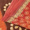 Sanskriti Vintage Sarees Peach 100% Pure Cotton Printed Sari 5+yd Craft Fabric