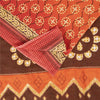 Sanskriti Vintage Sarees Peach 100% Pure Cotton Printed Sari 5+yd Craft Fabric
