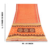 Sanskriti Vintage Sarees Peach 100% Pure Cotton Printed Sari 5+yd Craft Fabric