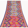 Sanskriti Vintage Sarees Blue & Pink Pure Cotton Printed Sari 5+yd Craft Fabric
