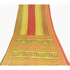 Sanskriti Vintage Sarees Green & Red Pure Cotton Printed Sari 5+yd Craft Fabric