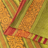 Sanskriti Vintage Sarees Green & Red Pure Cotton Printed Sari 5+yd Craft Fabric