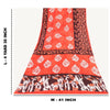 Sanskriti Vintage Sarees Indian Red Pure Cotton Printed Sari 5+yd Craft Fabric