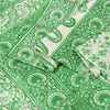 Sanskriti Vintage Sarees Green & White Kalamkari Pure Cotton Printed Sari Fabric