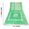 Sanskriti Vintage Sarees Green & White Kalamkari Pure Cotton Printed Sari Fabric
