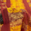 Sanskriti Vintage Sarees Yellow & Red Pure Cotton Batik Printed Sari 5+yd Fabric
