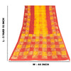 Sanskriti Vintage Sarees Yellow & Red Pure Cotton Batik Printed Sari 5+yd Fabric
