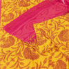 Sanskriti Vintage Sarees Yellow & Pink Pure Cotton Print Sari 5+yd Craft Fabric