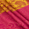Sanskriti Vintage Sarees Yellow & Pink Pure Cotton Print Sari 5+yd Craft Fabric
