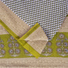 Sanskriti Vintage Sarees White & Green Pure Cotton Print Sari 5+yd Craft Fabric