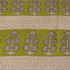Sanskriti Vintage Sarees White & Green Pure Cotton Print Sari 5+yd Craft Fabric