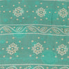 Sanskriti Vintage Sarees Orange & Blue Pure Cotton Print Sari 5+yd Craft Fabric