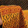 Sanskriti Vintage Sarees Black & Yellow Pure Cotton Print Sari 5+yd Craft Fabric