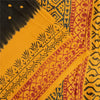 Sanskriti Vintage Sarees Black & Yellow Pure Cotton Print Sari 5+yd Craft Fabric