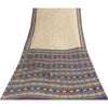 Sanskriti Vintage Sarees Pale Cream Pure Cotton Patola Printed Sari 5+yd Fabric