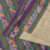Sanskriti Vintage Sarees Pale Cream Pure Cotton Patola Printed Sari 5+yd Fabric
