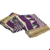 Sanskriti Vintage Sarees Purple Pure Cotton Batik Printed Sari 5+yd Craft Fabric