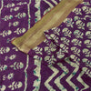 Sanskriti Vintage Sarees Purple Pure Cotton Batik Printed Sari 5+yd Craft Fabric