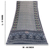 Sanskriti Vintage Sarees Gray & Black Pure Cotton Printed Sari 5+yd Craft Fabric