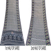Sanskriti Vintage Sarees Gray & Black Pure Cotton Printed Sari 5+yd Craft Fabric