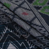 Sanskriti Vintage Sarees Gray & Black Pure Cotton Printed Sari 5+yd Craft Fabric