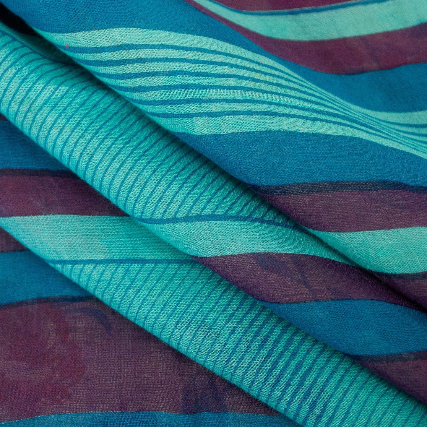 Sanskriti Vintage Sarees Ivory Pure Cotton Floral Printed Sari 5+yd Craft Fabric