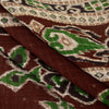 Sanskriti Vintage Sarees Brown 100% Pure Cotton Printed Sari 5+yd Craft Fabric