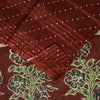 Sanskriti Vintage Sarees Brown 100% Pure Cotton Printed Sari 5+yd Craft Fabric