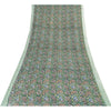 Sanskriti Vintage Sarees Green Pure Cotton Hand Block Kalamkari Print 5+yd Sari