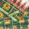 Sanskriti Vintage Sarees White & Green Pure Cotton Patan Patola Sari 5+yd Fabric