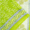 Sanskriti Vintage Sarees Indian Green Pure Cotton Printed Sari 5+yd Craft Fabric
