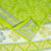 Sanskriti Vintage Sarees Indian Green Pure Cotton Printed Sari 5+yd Craft Fabric