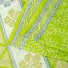 Sanskriti Vintage Sarees Indian Green Pure Cotton Printed Sari 5+yd Craft Fabric