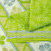 Sanskriti Vintage Sarees Indian Green Pure Cotton Printed Sari 5+yd Craft Fabric