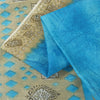 Sanskriti Vintage Sarees Indian Blue Pure Cotton Printed Sari 5+yd Craft Fabric