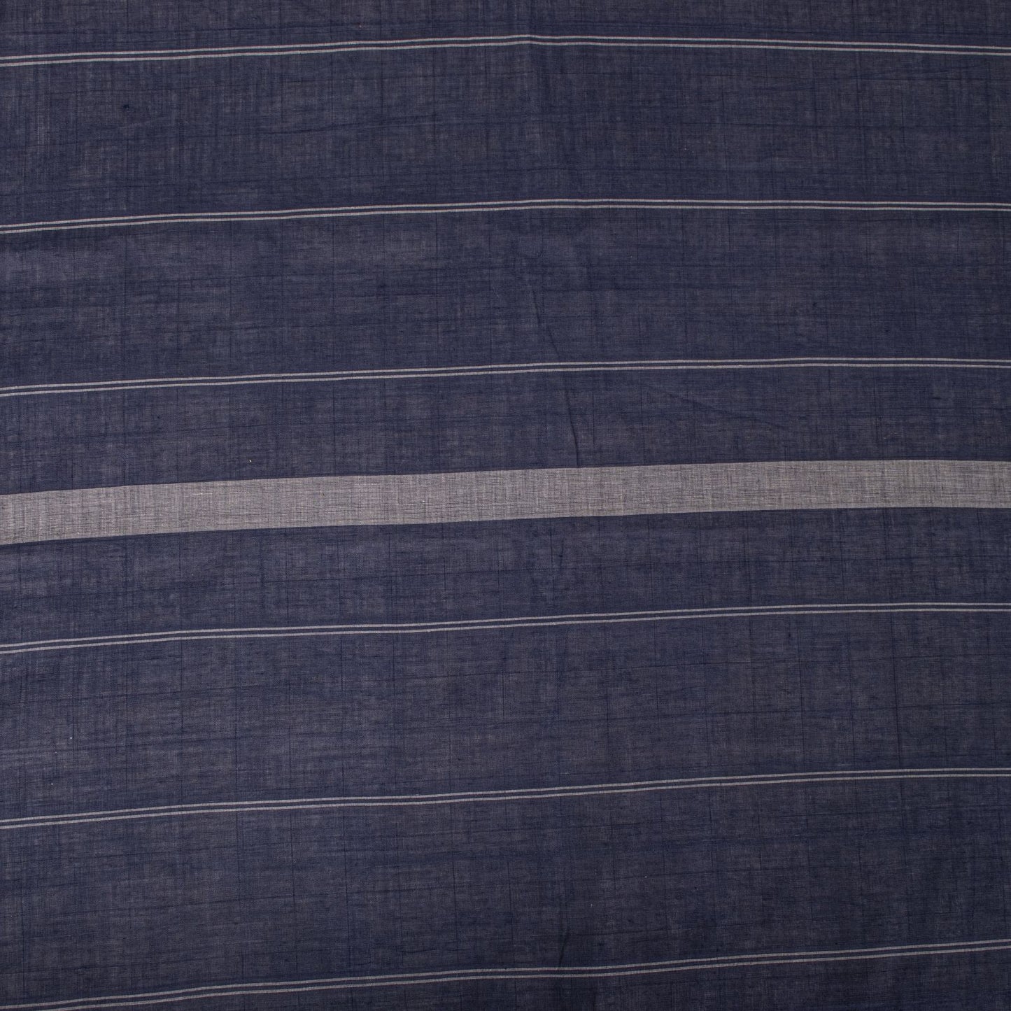 Sanskriti Vintage Saree Gray-Blue Pure Cotton Hand Woven Ikal Sari 6+YD Fabric