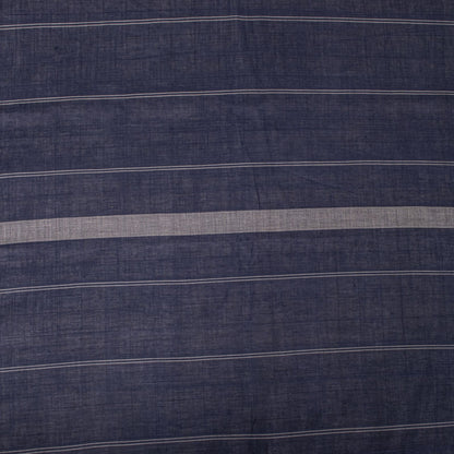 Sanskriti Vintage Saree Gray-Blue Pure Cotton Hand Woven Ikal Sari 6+YD Fabric