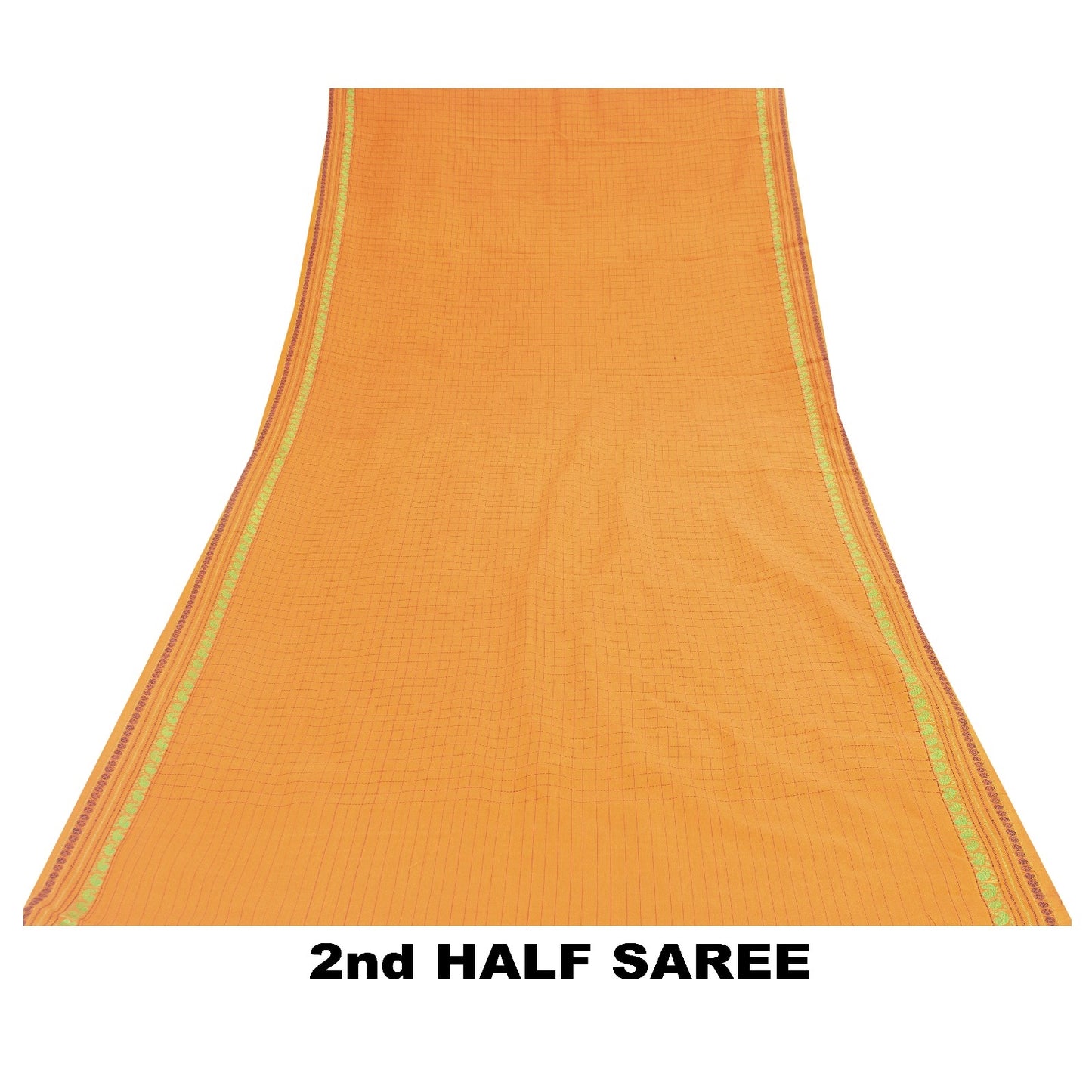 Sanskriti Vintage Sarees Yellow Pure Cotton Indian Ilkal Peacock Handwoven 5+YD