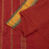 Sanskriti Vintage Sarees Dark Red Pure Cotton Chettinad HandWoven Tamilnadu Sari