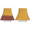 Sanskriti Vintage Sarees Mustard Ikat Handwoven Odisha Pure Cotton 5+yd Sari