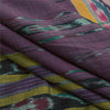 Sanskriti Vintage Sarees Purple Ikat Handwoven Odisha 100% Pure Cotton 5+YD Sari