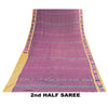 Sanskriti Vintage Sarees Purple Ikat Handwoven Odisha 100% Pure Cotton 5+YD Sari