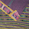 Sanskriti Vintage Sarees Purple Ikat Handwoven Odisha 100% Pure Cotton 5+YD Sari